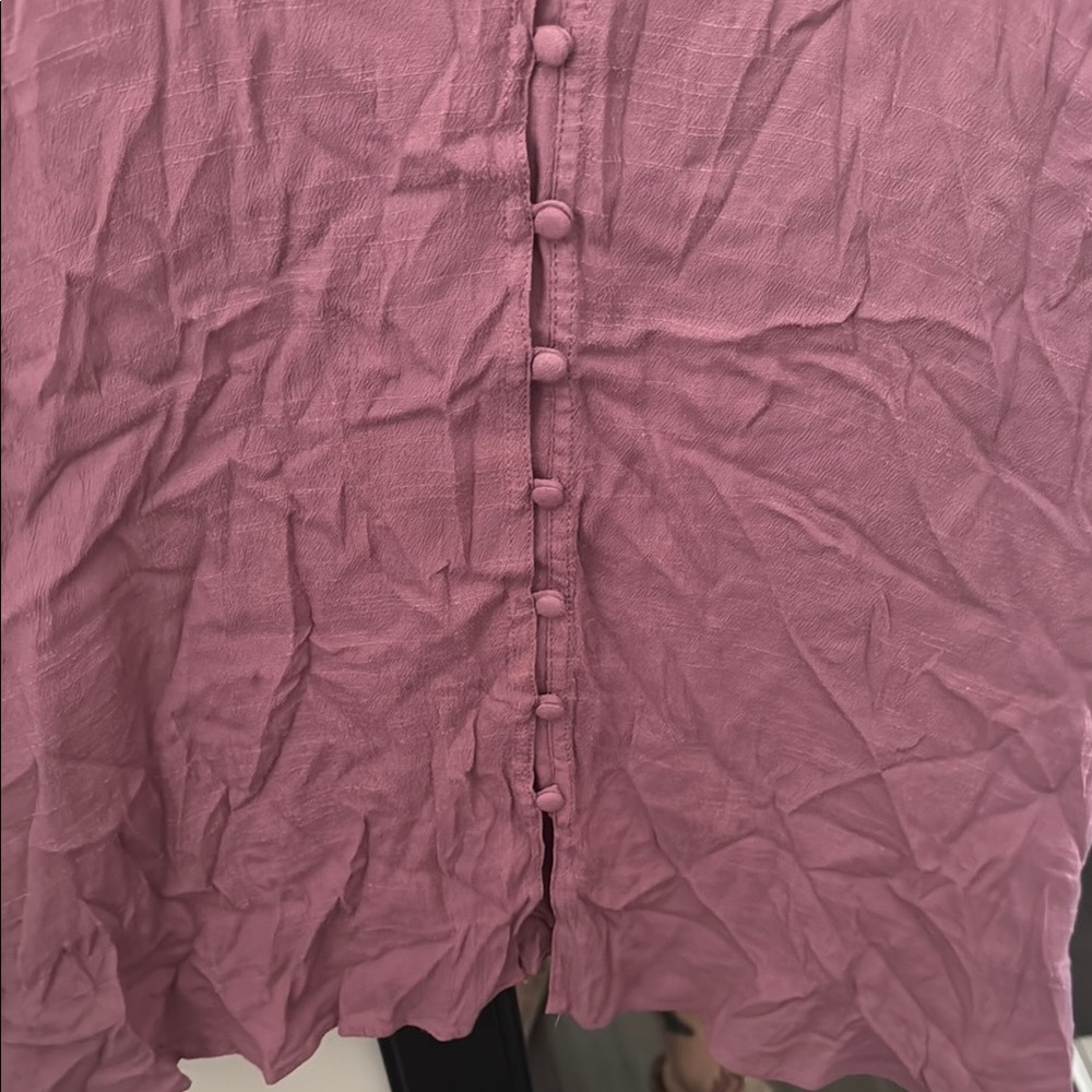 Free people NEW Lace Sleeve Button-Down Dress in Mauve - Picture 4 of 4